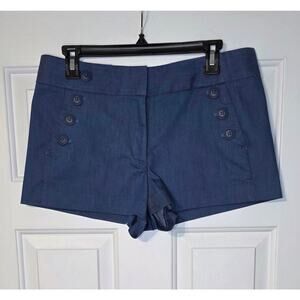 Women's Blue Button-Detail Shorts